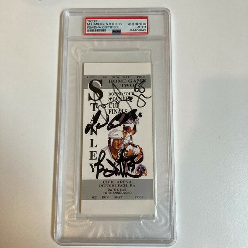 Mario Lemieux & Jaromir Jagr Signed 1991 Stanley Cup Ticket PSA DNA Penguins