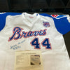 Hank Aaron "4-8-1974" Signed 715th Home Run Atlanta Braves Jersey JSA COA