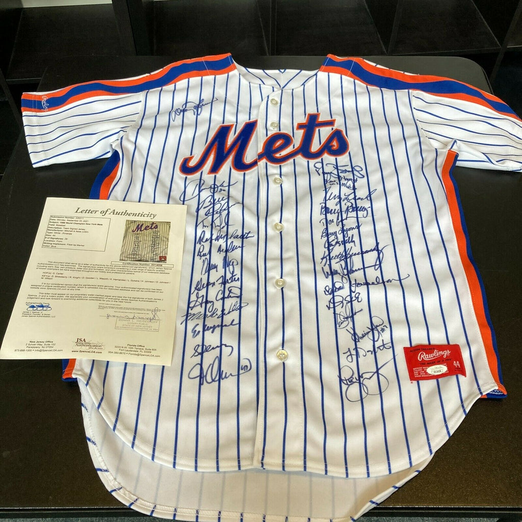 Gary Carter 1986 World Series Champs Signed Authentic New York Mets  Jersey JSA