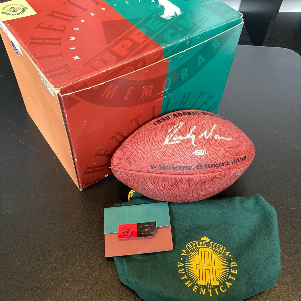 Randy Moss 1998 Rookie Signed Wilson NFL Game Football #44/84 UDA Upper Deck COA