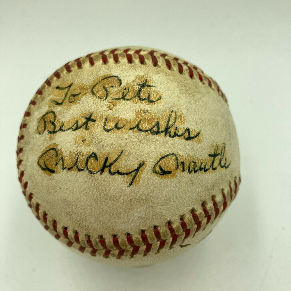 1960 Mickey Mantle "Clubhouse" Signed American League Joe Cronin Baseball