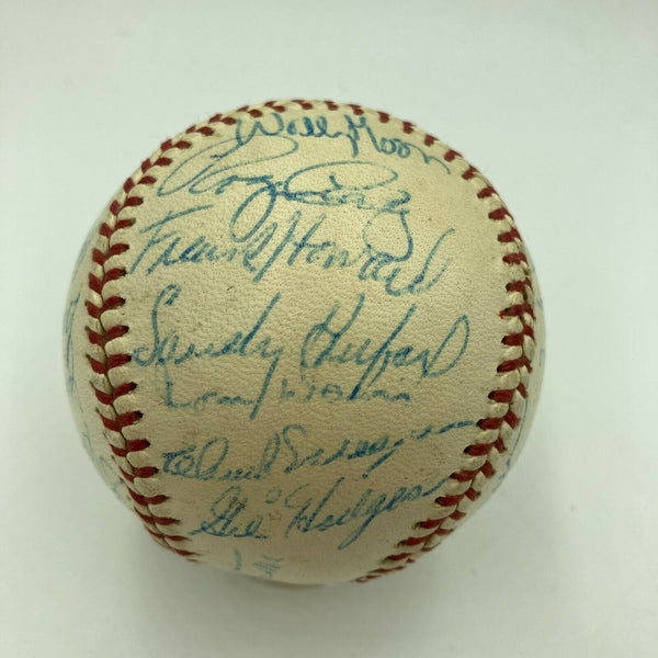 Beautiful 1960 Los Angeles Dodgers Team Signed NL Baseball Sandy Koufax JSA COA