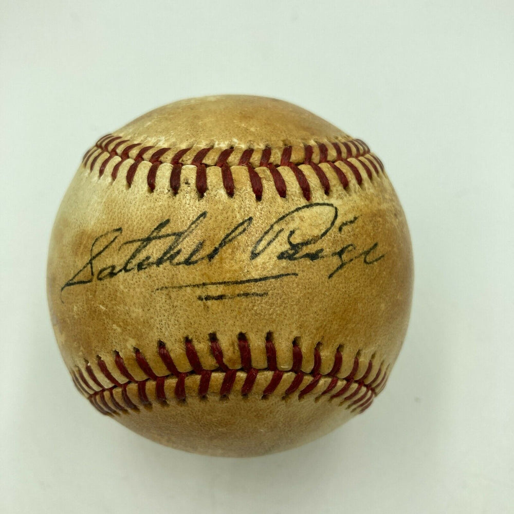 Satchel Paige Single Signed Vintage Official National League Baseball JSA COA