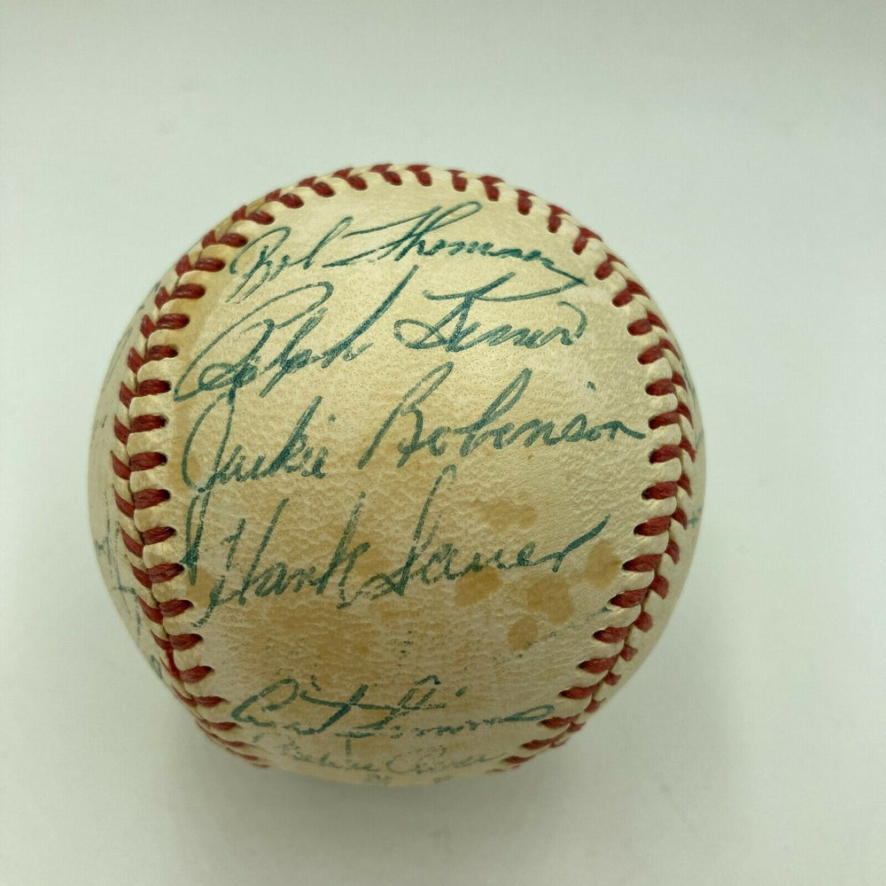 Jackie Robinson 1950's Brooklyn Dodgers Team Signed National League Baseball JSA