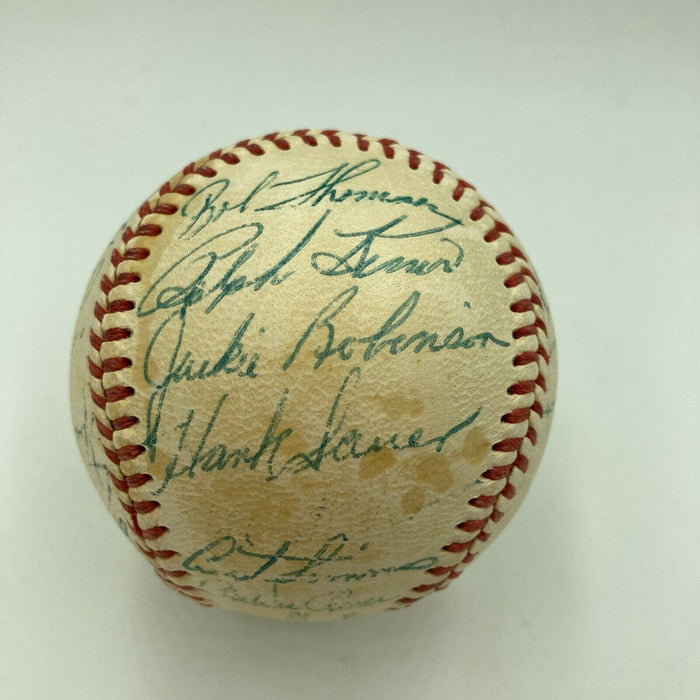 Jackie Robinson 1950's Brooklyn Dodgers Team Signed National League Baseball JSA