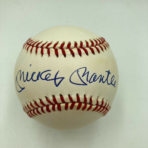 Beautiful Mickey Mantle Signed American League Baseball JSA Graded MINT 9