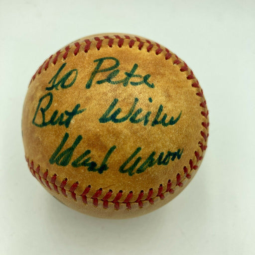 Hank Aaron Signed Vintage 1980 National League Baseball With JSA COA