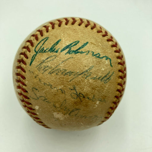 Jackie Robinson Roy Campanella 1956 Brooklyn Dodgers Team Signed Baseball JSA