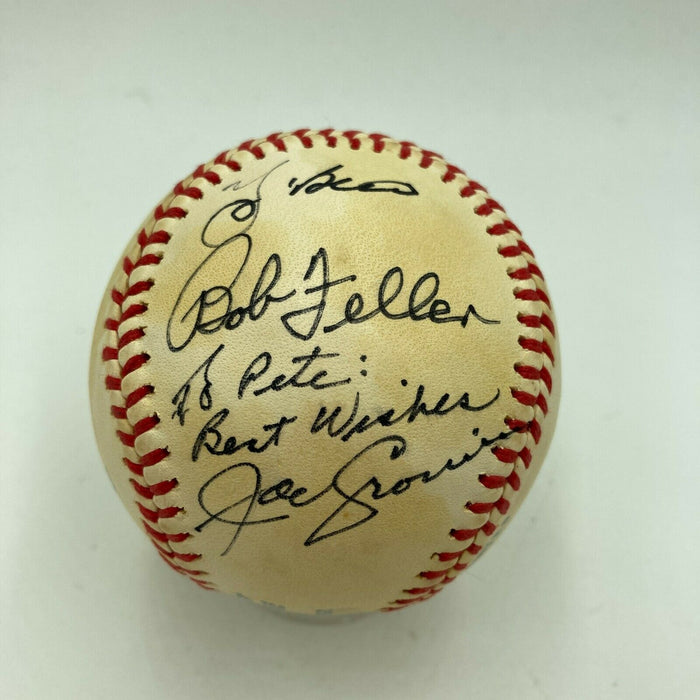 Joe Cronin Yogi Berra & Bob Feller Signed American League Baseball JSA COA