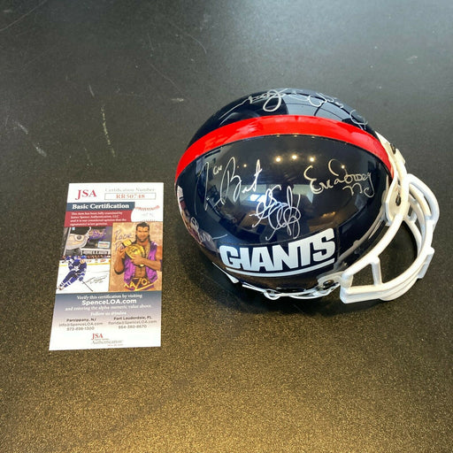 Lawrence Taylor Carl Banks Jim Burt Harry Carson Dorsey Signed Mini Helmet JSA