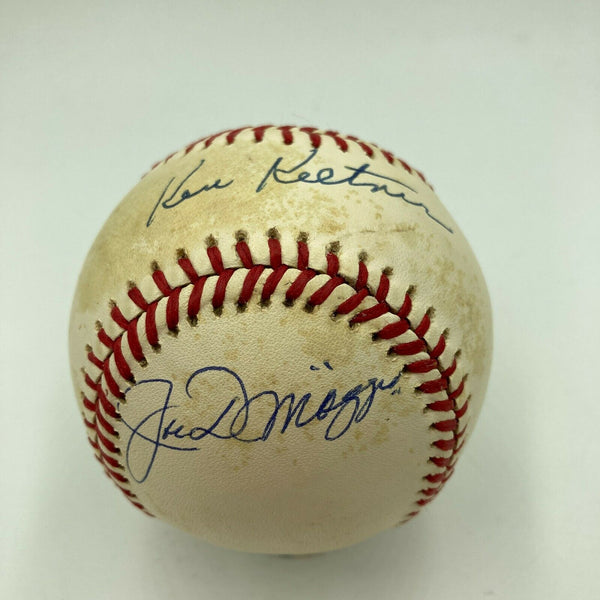 Joe Dimaggio & Ken Keltner 56 Game Hitting Streak Dual Signed Baseball PSA DNA