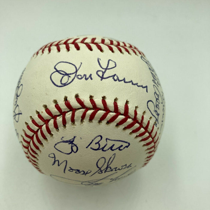 2001 Yankees Old Timers Day Signed Baseball Yogi Berra Don Mattingly Whitey Ford