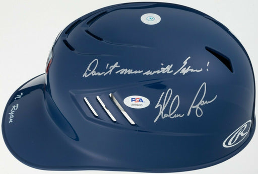 Nolan Ryan "Don't Mess With Texas" Signed Texas Rangers Game Model Helmet PSA