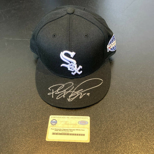 Paul Konerko Signed Chicago White Sox 2005 World Series Game Model Hat Steiner