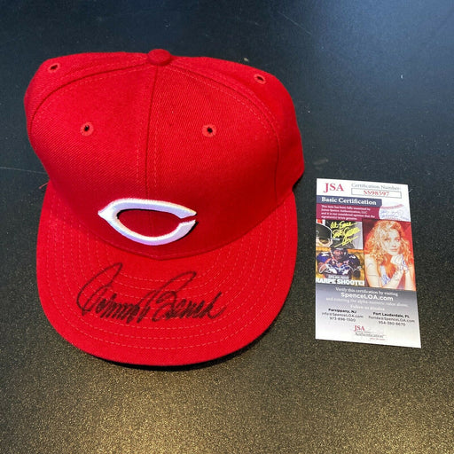 Johnny Bench Signed Authentic Cincinnati Reds Game Model Hat JSA COA