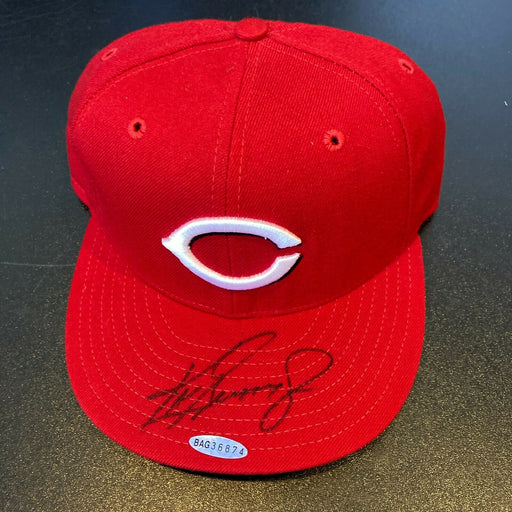Ken Griffey Jr. Signed Authentic Cincinnati Reds Game Model Hat JSA COA