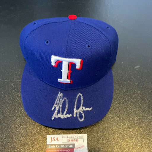 Nolan Ryan Signed Authentic Texas Rangers Game Model Baseball Hat JSA COA