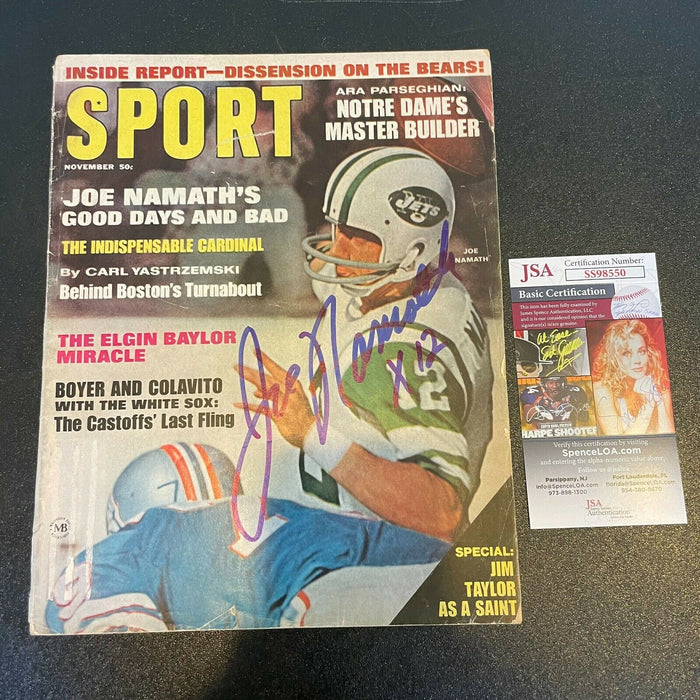 Joe Namath Signed Autographed 1960's Sport Magazine JSA COA