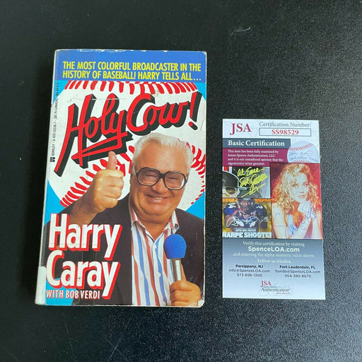 Harry Caray Signed Autographed Holy Cow Book With JSA COA