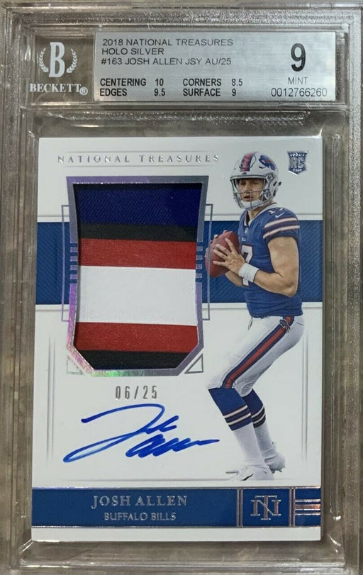 2018 National Treasures Josh Allen 4 Color Patch Auto RC RPA 06/25 BGS 9 MINT