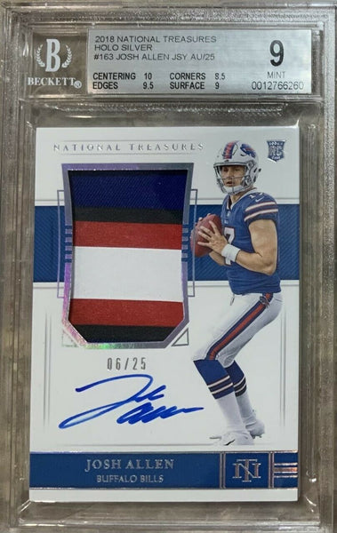 2018 National Treasures Josh Allen 4 Color Patch Auto RC RPA 06/25 BGS 9 MINT
