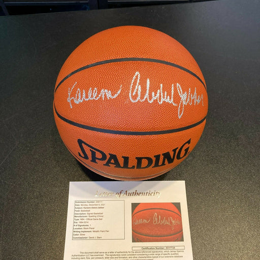 Kareem Abdul Jabbar Signed Spalding Official NBA Game Basketball JSA COA