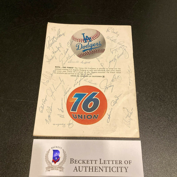 1965 Los Angeles Dodgers World Series Champs Team Signed Program Koufax Beckett