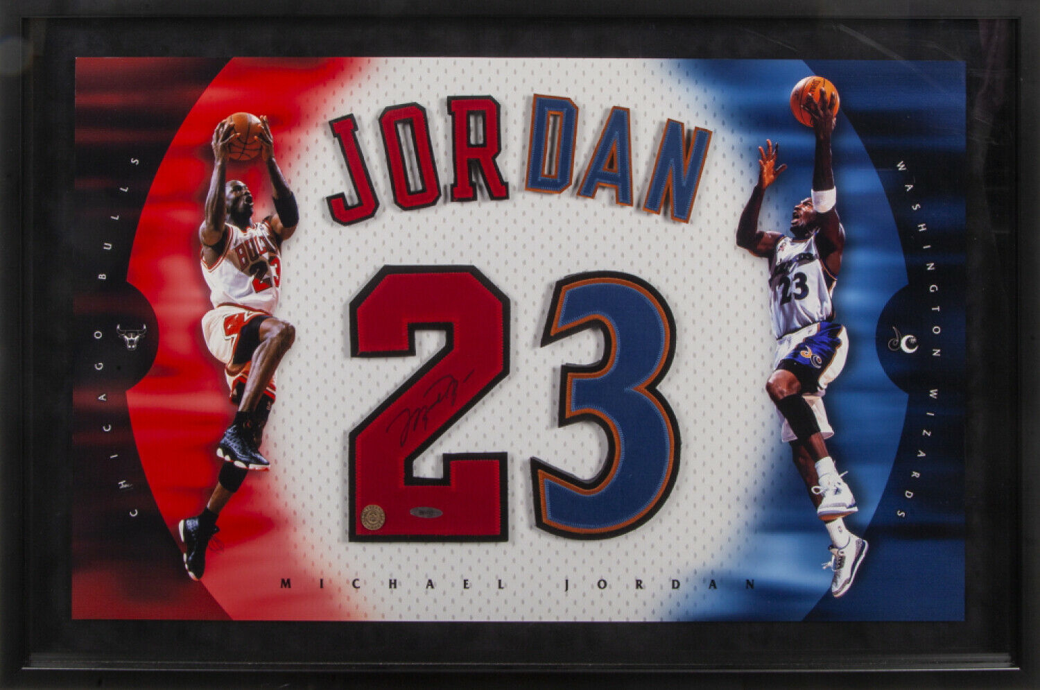 Michael Jordan Signed Bulls 44x32 custom framed jersey display (UDA &  Fanatics)