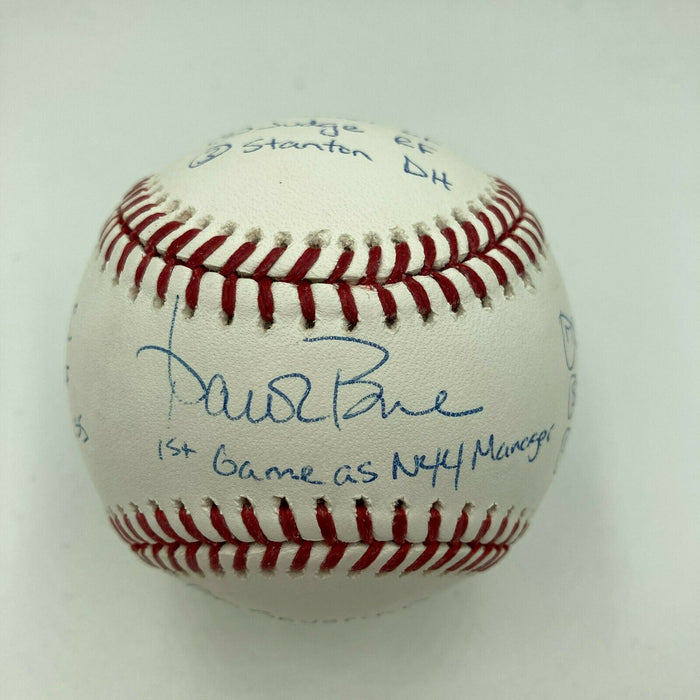 Aaron Boone 1st Game As Yankees Manager Signed Heavily Inscribed Baseball MLB
