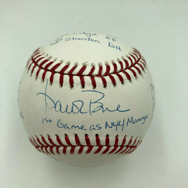 Aaron Boone 1st Game As Yankees Manager Signed Heavily Inscribed Baseball MLB