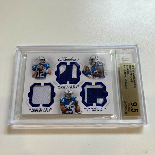 2018 Panini Flawless Andrew Luck T.Y. Hilton Triple Patches 1/5 BGS 9.5 Gem MINT