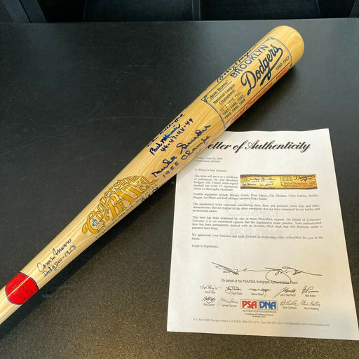 Brooklyn Dodgers Legends Signed Baseball Bat With PSA DNA COA