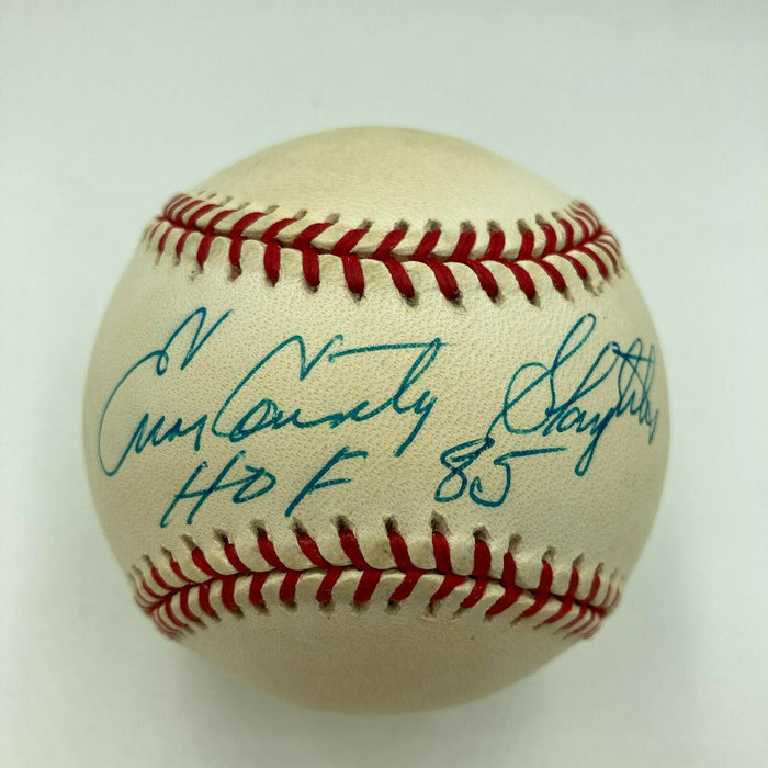 Enos Country Slaughter HOF 1985 Signed Baseball PSA DNA Graded GEM MINT 10