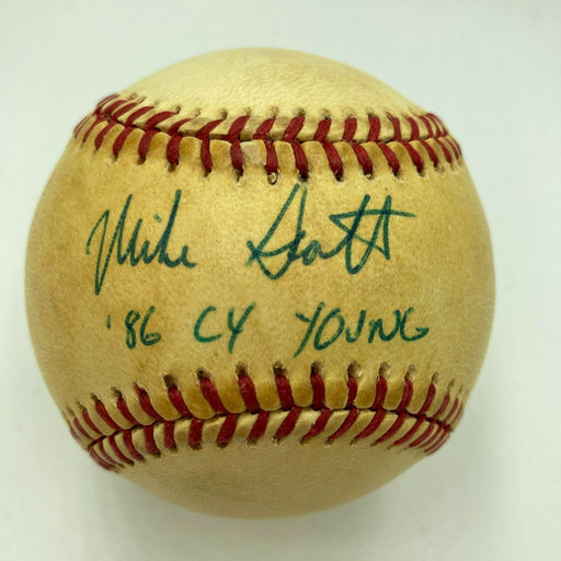 Mike Scott "1986 Cy Young" Signed Vintage National League Baseball JSA COA