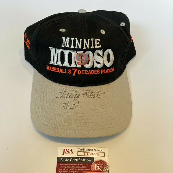 Minnie Minoso 7 Decades Baseball Players Signed Hat Cap With JSA COA HOF