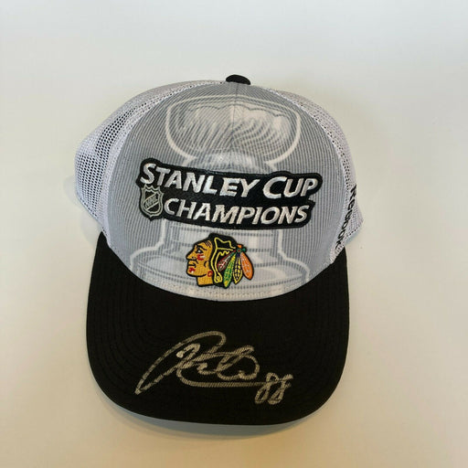 Patrick Kane Signed Chicago Blackhawks 2015 Stanley Cup Champions Hat JSA