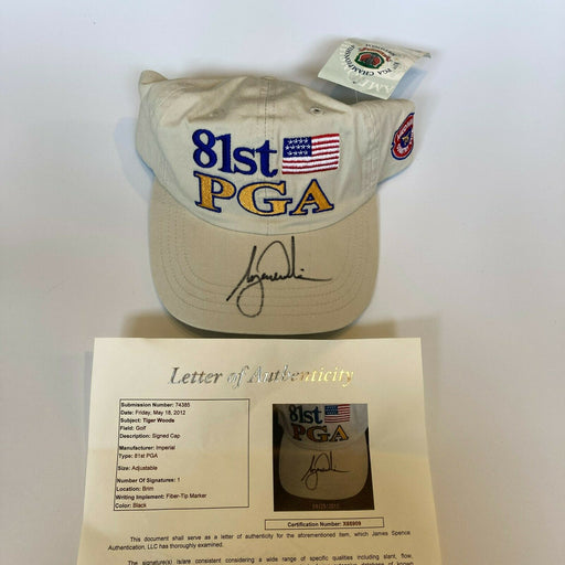 Tiger Woods Signed 1999 PGA Championship Cap from His First PGA Win JSA COA