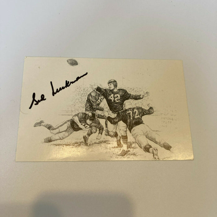 Sid Luckman Signed Autographed Vintage Photo NFL