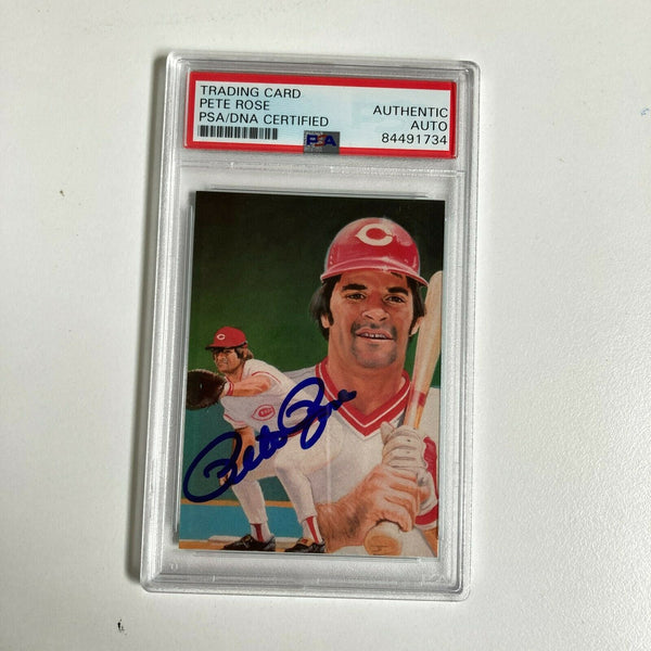 Pete Rose Signed Autographed Vintage Topps Baseball Card PSA DNA COA