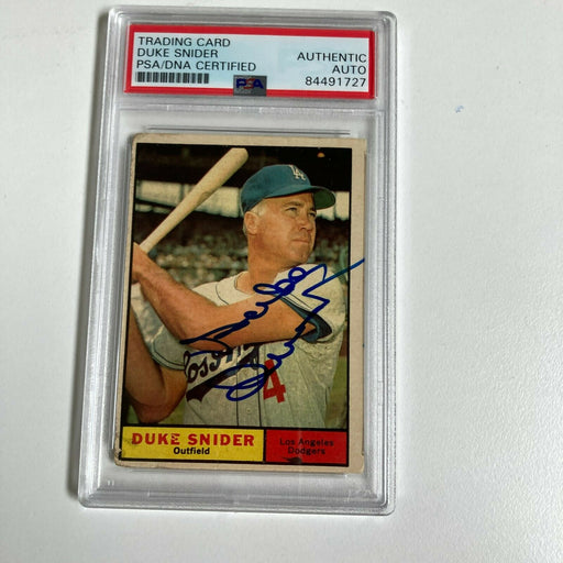 1961 Topps Duke Snider Signed Baseball Card Los Angeles Dodgers PSA DNA COA