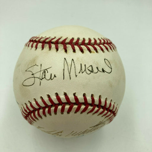 Stan Musial Tom Seaver Eddie Mathews Hall Of Fame Multi Signed Baseball JSA COA