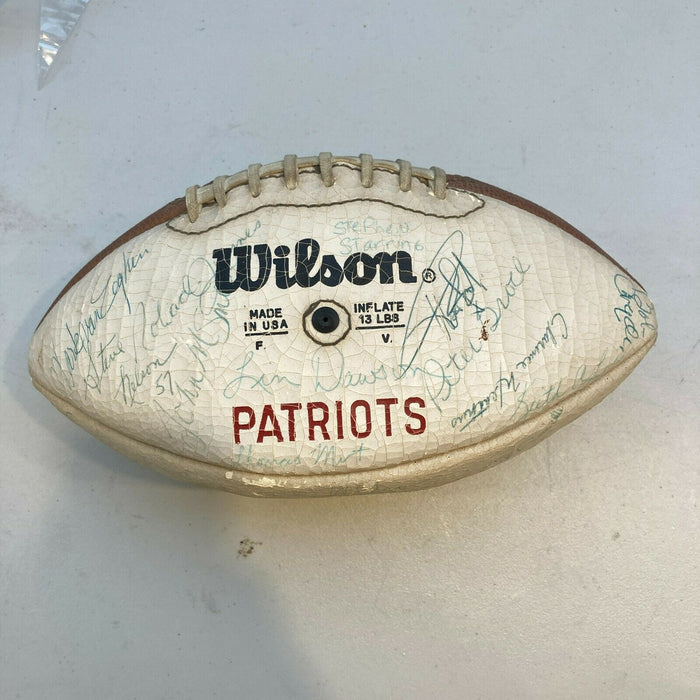 1985 New England Patriots Team Signed Vintage Wilson Football