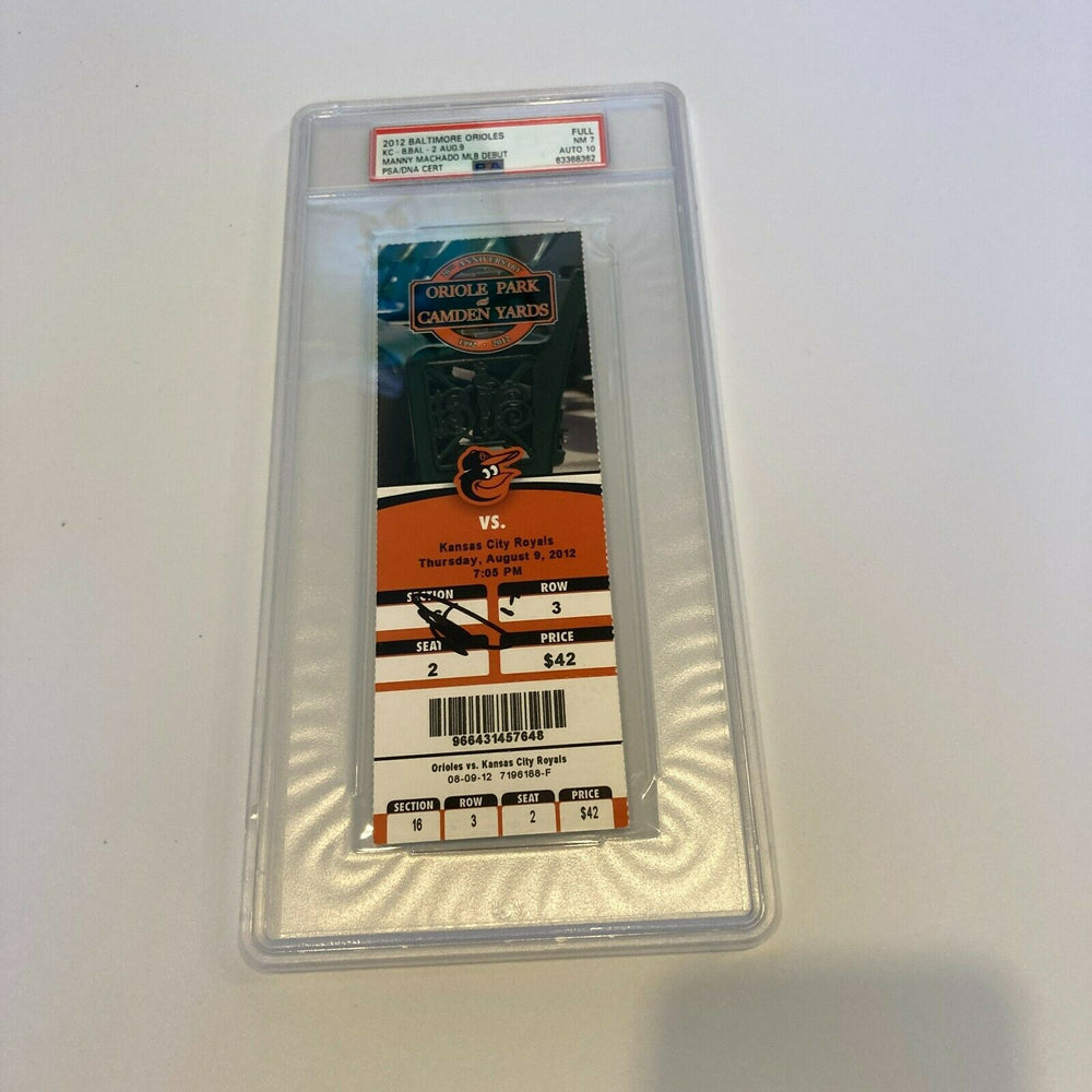 Manny Machado Signed MLB Debut Full Ticket August 9, 2012 PSA DNA