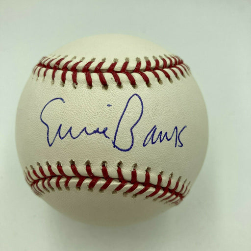 Ernie Banks Signed Autographed Official Major League Baseball JSA COA