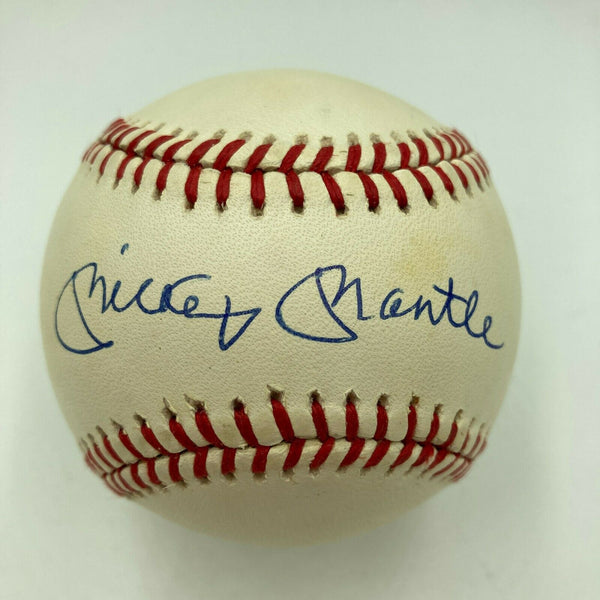 Beautiful Mickey Mantle Signed American League Baseball PSA DNA Graded MINT 9