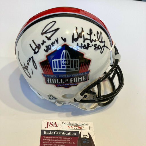 Lamar Hunt, Jackie Slater, Bob Lilly, Kenny Houston Signed HOF Mini Helmet JSA