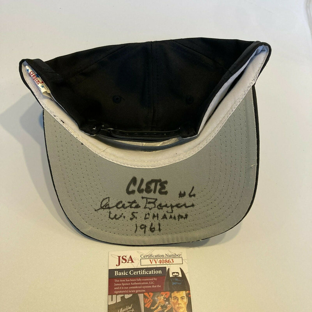 Clete Boyer 1961 World Series Champs Signed New York Yankees Baseball Hat JSA