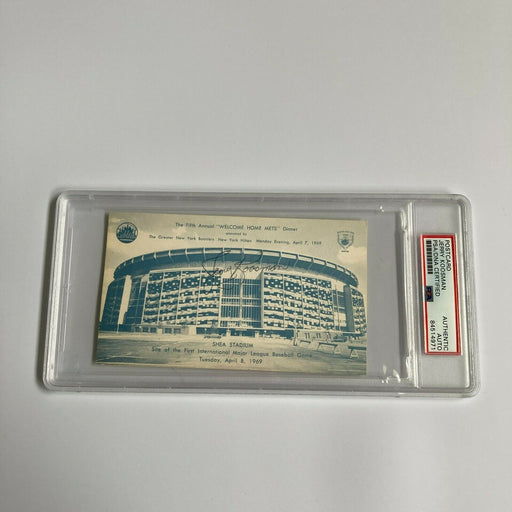 Jerry Koosman Signed 1969 New York Mets Shea Stadium Postcard PSA DNA RARE