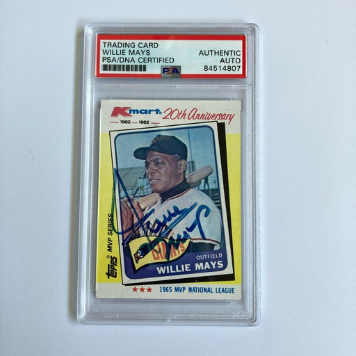 Willie Mays Signed Autographed 1982 Topps Baseball Card PSA DNA