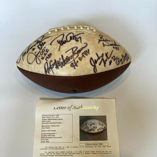 Oakland Raiders Hall Of Fame Legends Multi Signed Football With JSA COA